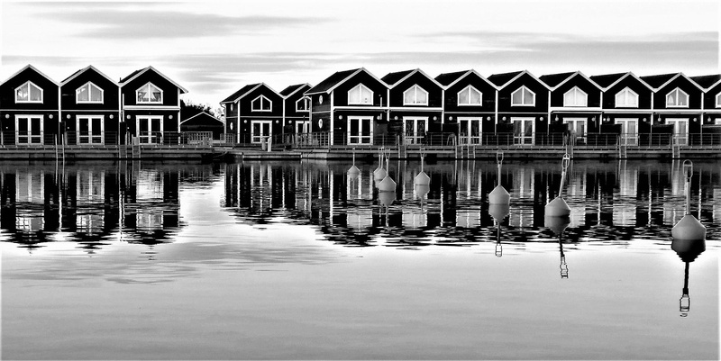 twilight, row house, residential district, in a row, 1080P, lull, bridge, beautifully, waterfront, reflection, nature, sweden, sky, building exterior