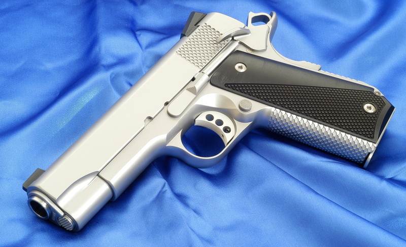 pistol, danger, Colt, military, gray, steel, law, safety, semi-Automatic Pistol, no People, close-up, Gun, blue, textile, handgun, indoors, violence, trigger