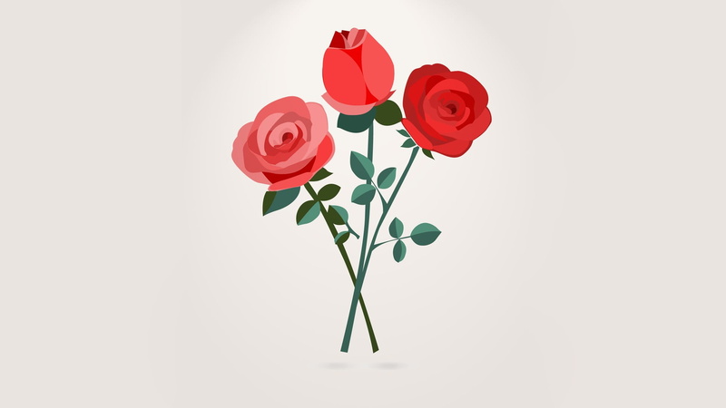 painting, yellow, red, rose - flower, beauty in nature, studio shot, close-up, no people, simple background, petal, plant, flowering plant, 1080P, plant part