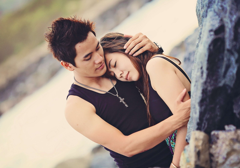 girlfriend, beautiful woman, hugging, couple in love, man, two people, people, couple, positive emotion, couple - relationship, out, handsome, young couple