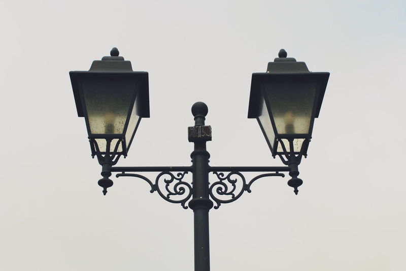 outdoor, lamps, black, old, lighting Equipment, out of date, lamp, blacksmithing, metal, decor, low angle view, day, light, lantern, street lamp, clear sky