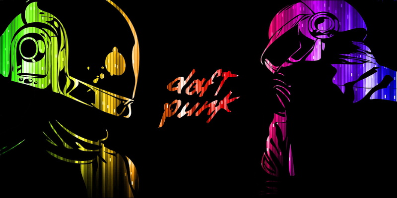 real people, lighting equipment, night, Daft Punk, unrecognizable person, 2K, clubbing, indoors, studio shot, dark, neon, illuminated, arts culture and entertainment