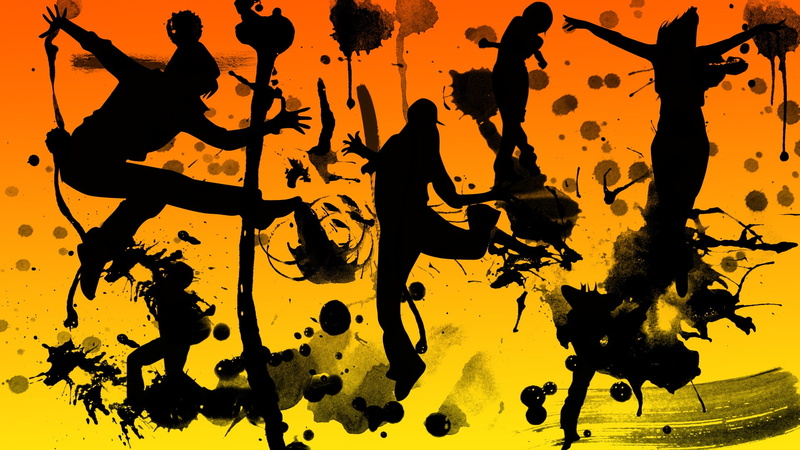 random access memories, leisure activity, orange color, togetherness, sunset, group of people, women, dancing, 1080P, people, outdoors, yellow, adult