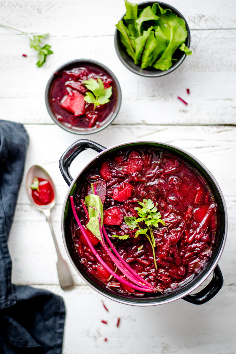 one person, table, flat lay, salad, pot, fresh food, common beet, food styling, food, vegetable, freshness, vegetarian food, stew, beets, indoors, bowl