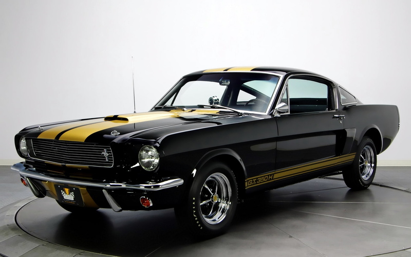 Shelby, classic, 1966, strip, Ford, black, 350H, the front, 1080P, Mustang, background, Muscle car