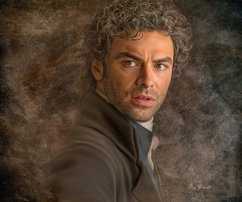 indoors, art, curly hair, males, beard, young adult, man, tv series, hairstyle, portrait, Poldark ~ Aidan Turner, headshot, looking at camera, Aidan Turner