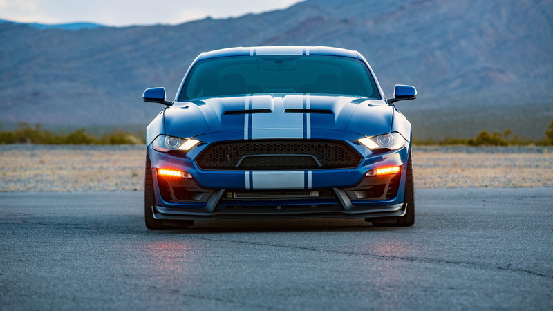 transportation, road, car, headlight, land vehicle, blue, shelby, chrome, motor vehicle, 4k-hd, front view, super, semi-truck, snake, 4K, day, stationary