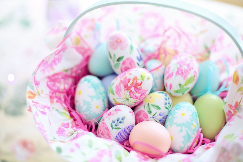 holiday - event, multi colored, large group of objects, close-up, easter, basket, colorful, selective focus, container, food and drink, still life, egg