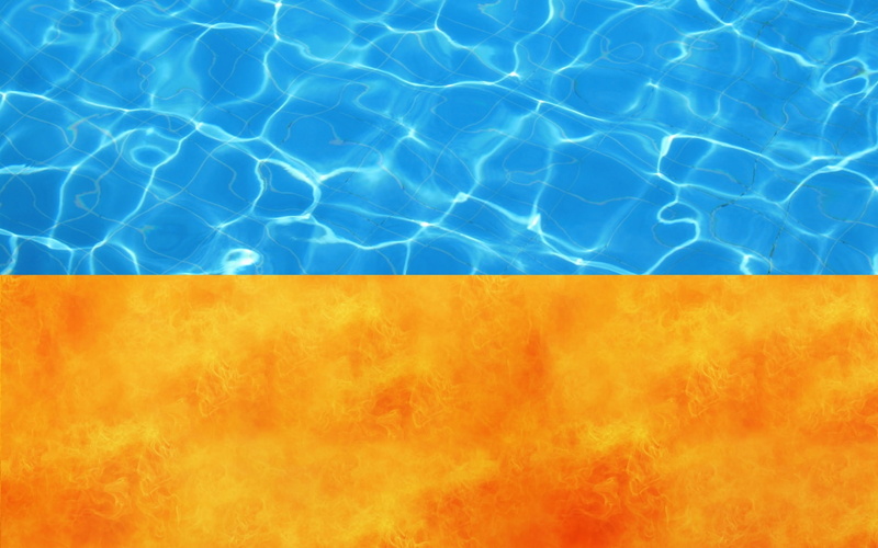 Ukraine, water, 1080P, Flag, flame