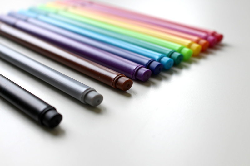 shiny, art, creativity, indoors, purple, painting, pencil, no people, Pens, studio shot, writing instrument, school, different colored crayons, rainbow colors