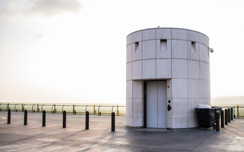 clear sky, architecture, outdoors, day, no people, los angeles, cali, california, los, nature, socal, united states, elevator, railing, sky, building exterior