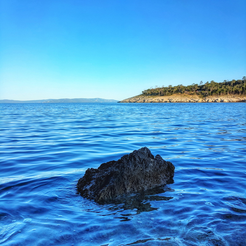 rock - object, sky, no people, day, scenics - nature, island, sea, blue, duga luka 1, duga luka, travel, nature, 2K, copy space, solid, idyllic, outdoor