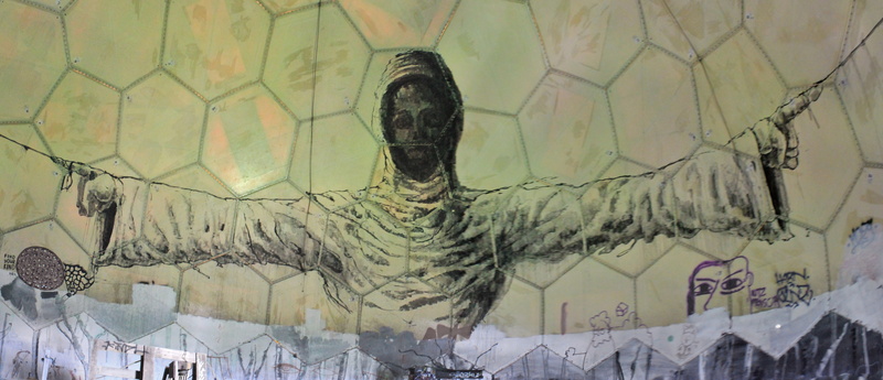 dome, no people, 5K, panorama, graffiti, backgrounds, male likeness, communication, berlin, street art, wall - building feature, day, representation, human representation