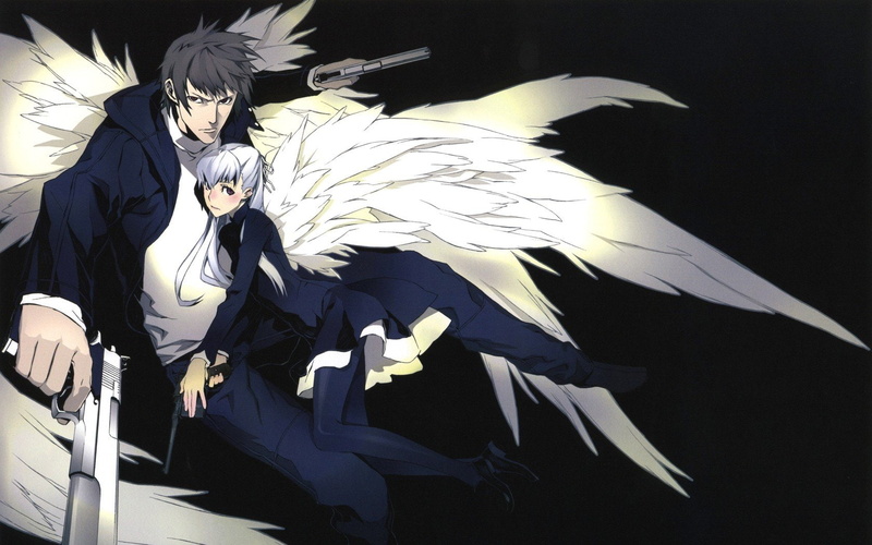 miwa, anime, shirow, 720P, wings, girls, pistols, guns, boys
