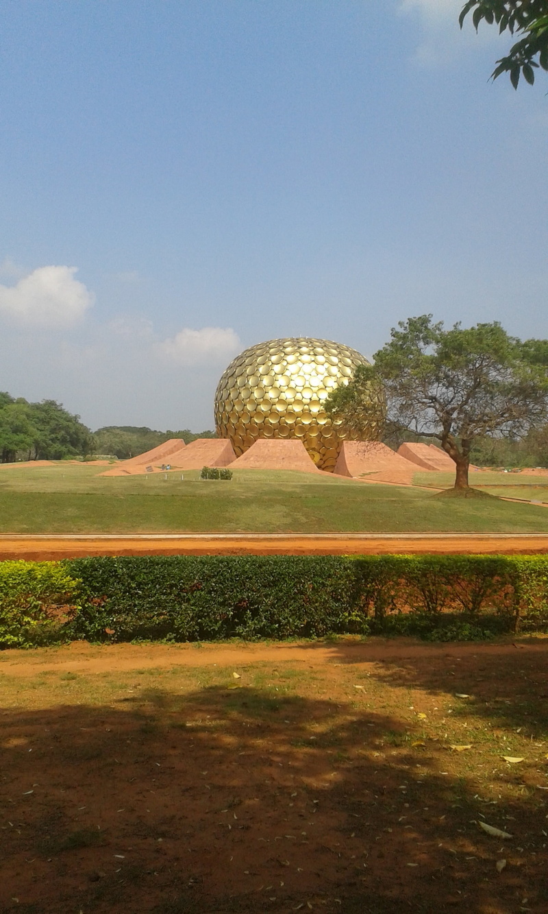 transcendence, sunlight, scenics - nature, nature, plant, day, sky, inspiration, india, no people, building, religion, environment, grass, pondicherry