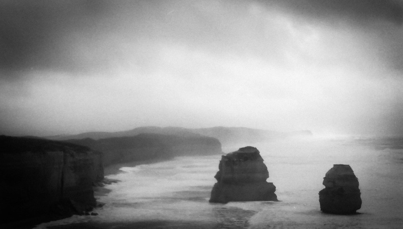storm, cloud - sky, bandw, sea, beauty in nature, 2K, rock, princetown, australia, scenics - nature, tranquil scene, outdoors, textured effect, solid