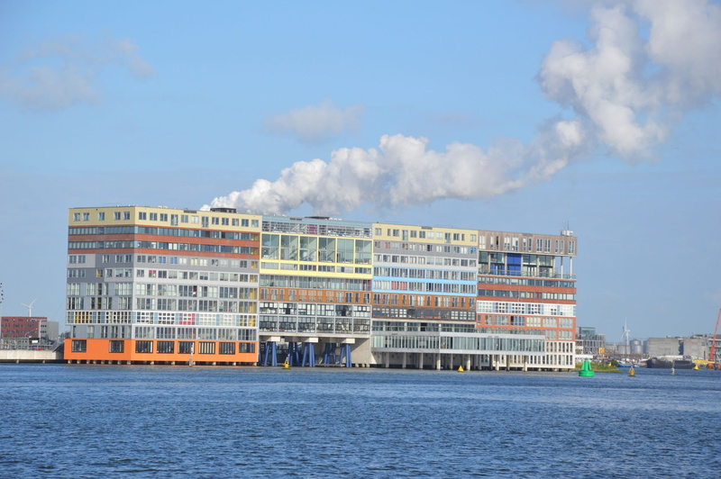 industry, river ij, city, sky, holland, industrial building, architecture, built structure, city view, sea, factory, houses, day, buildings, center, outdoors