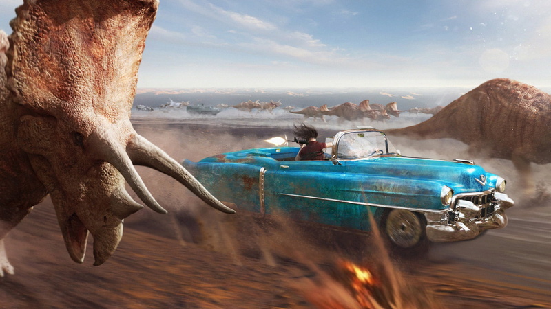 Greg Semkow, Cadillacs and Dinosaurs, chase, Cadillac and dinosaurs, 1080P