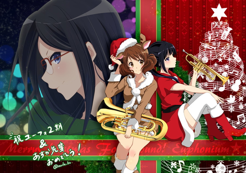 Sound! Euphonium, Christmas, Asuka Tanaka, Anime, Season, Reina Kousaka, Holiday, 1080P, Kumiko Oumae