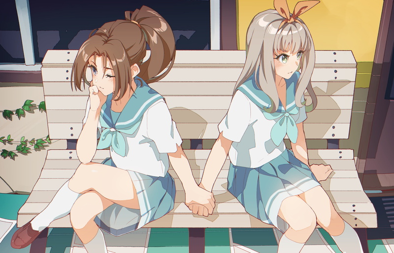 anime girls, anime, childhood, Hibike! Euphonium, females, child, hairstyle, art and craft, three quarter length, women, 2K, representation, people, leisure activity