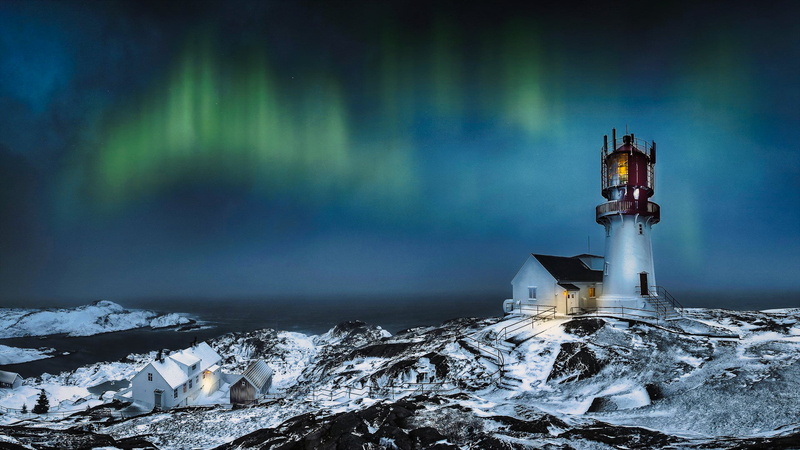 sky observatory, Aurora Bridge, lighthouse, light blue, Aurora Collective, 1080P