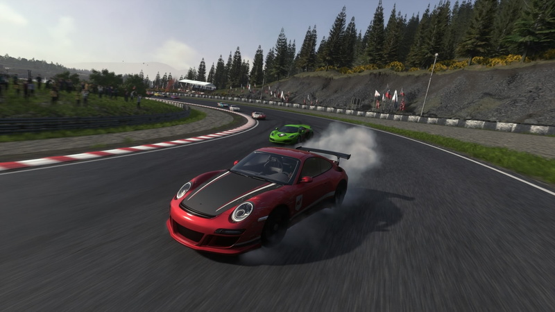 road, red, blurred motion, architecture, Driveclub, nature, car, mode of transportation, no people, on the move, sports race, sign, land vehicle, PlayStation 4