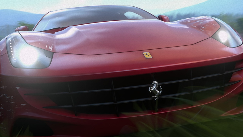 motor vehicle, day, Ferrari FF, stationary, no people, vintage car, headlight, red, retro styled, wealth, 1080P, land vehicle, outdoors, Driveclub, close-up