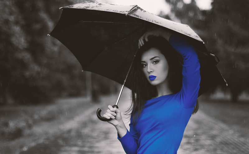 clothing, one person, Woman, parimal, women, adult, portrait, top, young adult, color, hairstyle, bluelipstick, photoshop, Girls, Rain, s, Blue, nakrani
