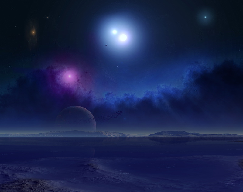 full moon, planets, environment, dark, 2K, digital, mountain, tranquil scene, star, winter, binary, system, astronomy, Scenery, no people, scenics - nature