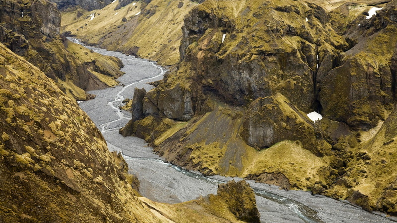 road, non-urban scene, geology, landscape, rocky, Iceland, rock - object, no people, land, environment, nature, river, formation, scenics - nature, rock formation