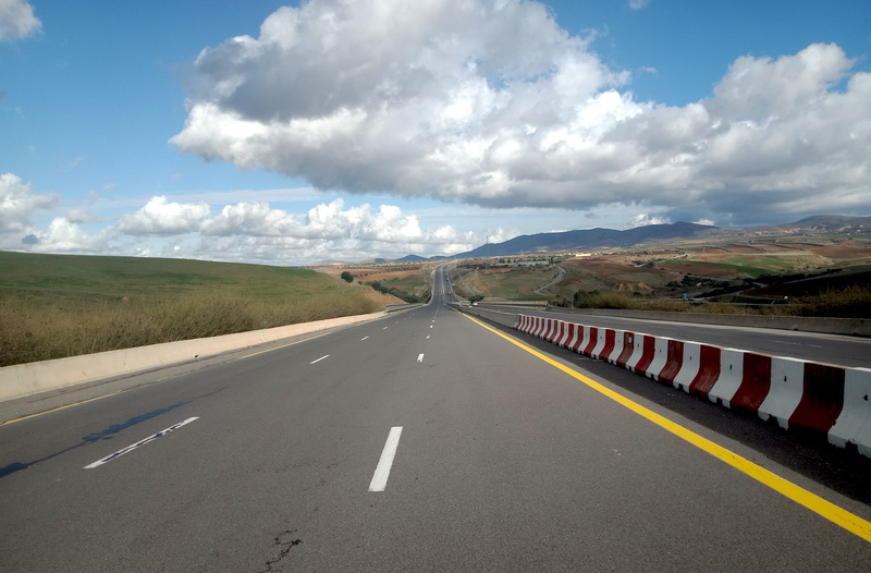 algeria, transportation, landscape, tlemcen, diminishing perspective, symbol, no people, sign, scenics - nature, empty road, beauty in nature, road, cloud - sky