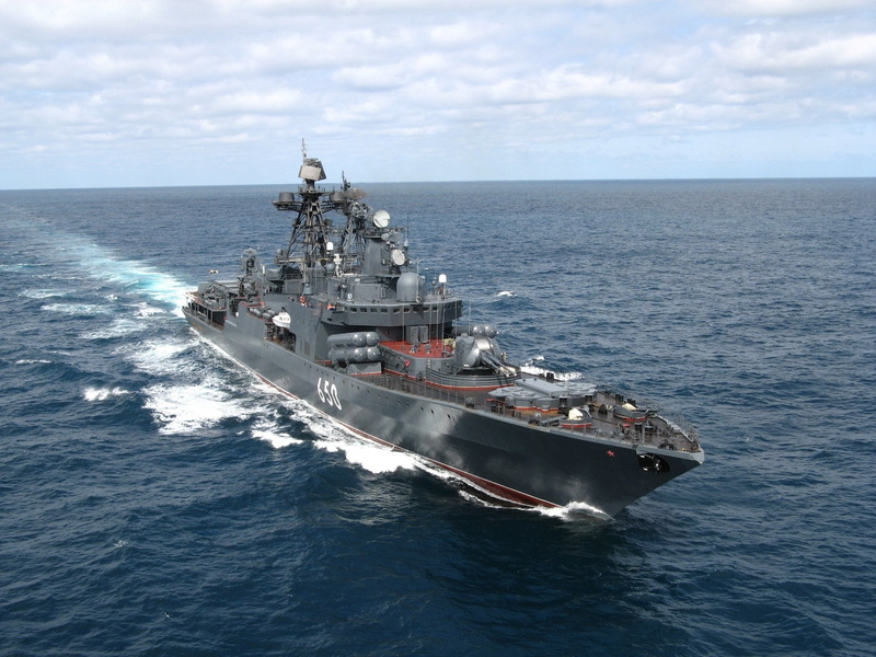 horizon over water, 1080P, motion, military, sky, day, Admiral Chabanenko (DD-650), mode of transportation, water, sea, Destroyer, Warship, nautical vessel