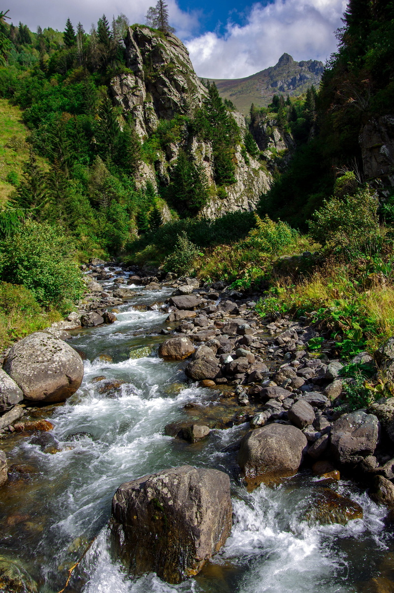 air, storm, spring, rock - object, rock, autumn, clouds, flowing, stream - flowing water, river, motion, streaming, scenics - nature, blue, 4K, tranquility