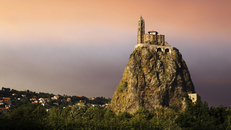 nature and landscapes, taking, town, monastery, cliff, breath, 1080P, forest