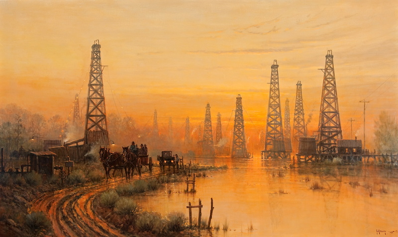 river, landscape, tower, sunset, Harvey G, 1080P, picture, road, the sky, Goose Creek Field