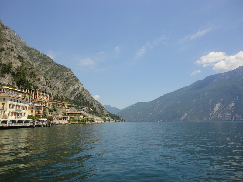 mountain, building exterior, garda, outdoors, waterfront, lake, tranquility, nature, limone, transportation, cloud - sky, limone sul garda, day, sea, 4K