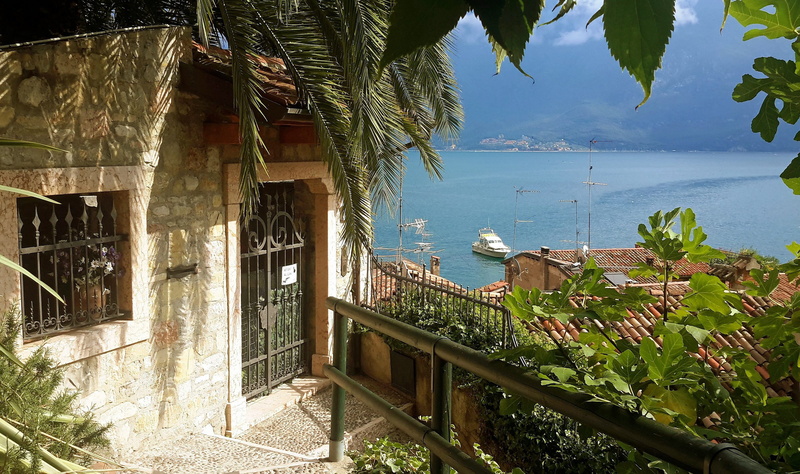 tree, building, scenics - nature, view of house, building exterior, plant, architecture, view, no people, limone, sea, house, roof, growth, beauty in nature