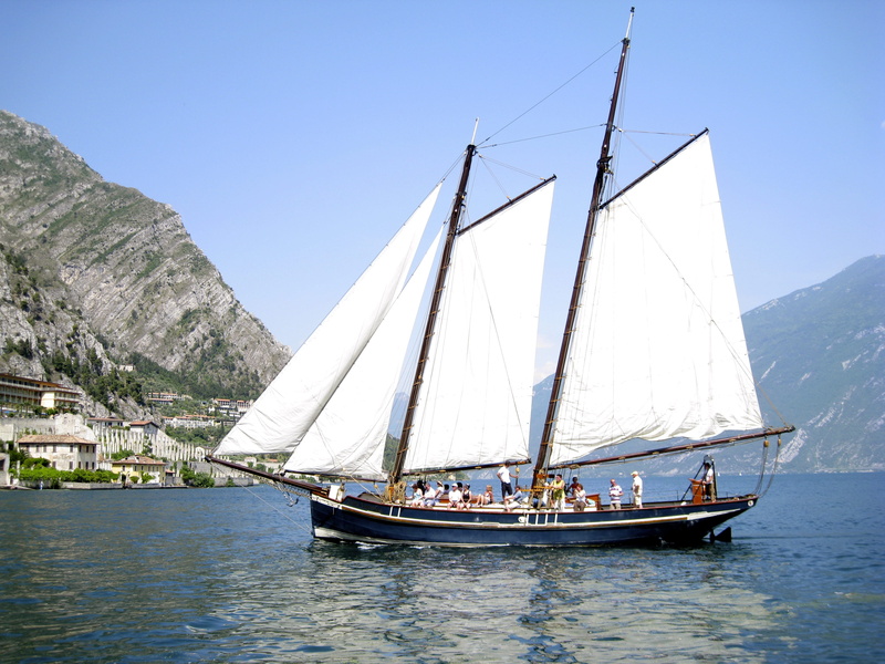 yacht, mast, italy, yachting, transportation, clear sky, garda, blue, limone, travel, mode of transportation, sky, waterfront, outdoors, 4K, ship, sailboat