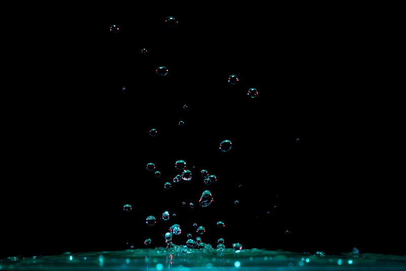 droplets, copy space, indoors, close, illuminated, hochspringender high drop, dance, drop of water, night, liquid, bubble, splashing, drop, waterfront