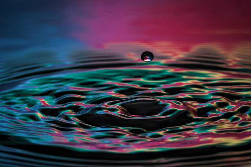 movement, impact, purity, splashing, full frame, concentric, splashing droplet, surface, motion, drop, rippled, close-up, outdoors, 4K, drip, water surface