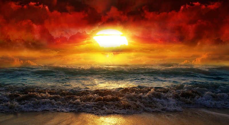 Nature, 1080P, Sunrise, see, Beautiful, Beach, Dramatic