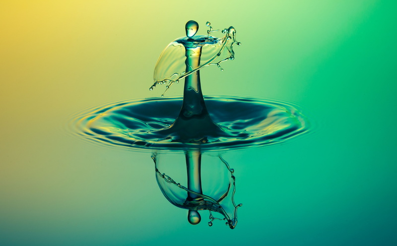 high-speed photography, 5K, impact, Flow, Clear, high, blue, rippled, speed, green, water surface, purity, drop, water games, no people, water reflection