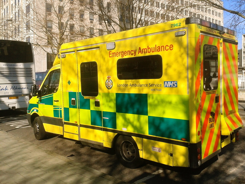 no people, medical, bus, emergency response, emergency, london, city, public transportation, road, tree, paramedic, mode of transportation, architecture