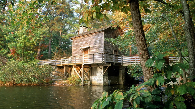 mill, park, theme park, brown, world, bridge, wooden, 1080P, hidden, atlanta, stone mountain, theme, mountain, georgia, 1920x1080, stone