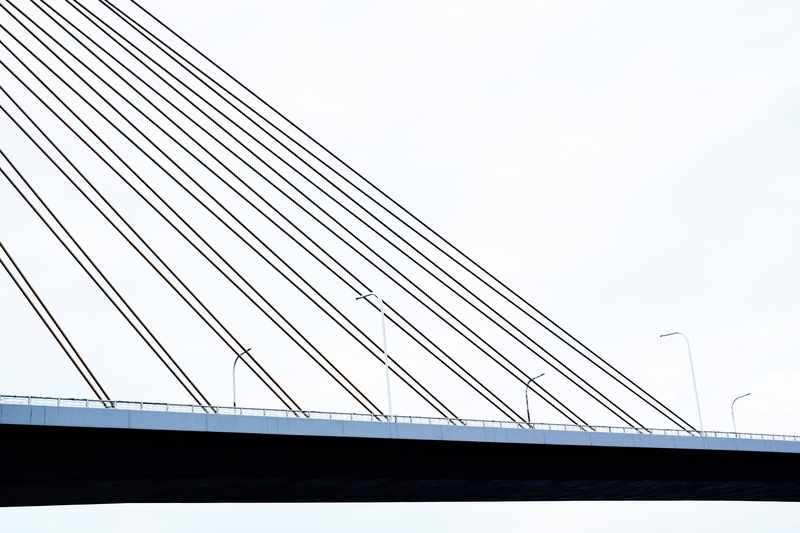 cable, built structure, travel, engineering, architecture, low angle view, bridge, cable-stayed bridge, sky, connection, nature, suspension bridge, clear sky