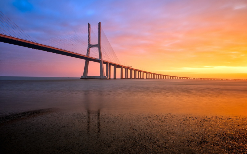portugal, built structure, outdoors, connection, sky, 4K, beach, travel, transportation, bay, sea, cross, travel destinations, suspension bridge, bridge