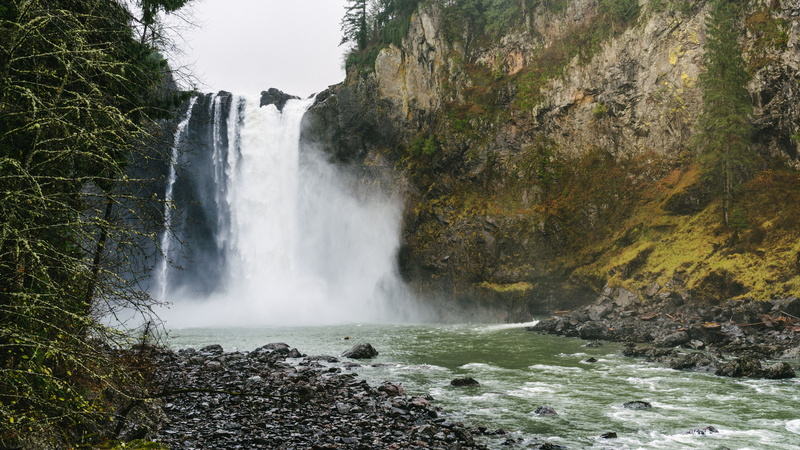 motion, nature, flowing, water, snoqualmie falls, power in nature, rock, power, waterfall, rock - object, land, scenics - nature, solid, tourism, beauty in nature