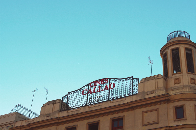 light, sky, high section, architecture, clear sky, 2K, landscape, madrid, built structure, cines, communication, city, day, summer, plaza del callao, sunlight