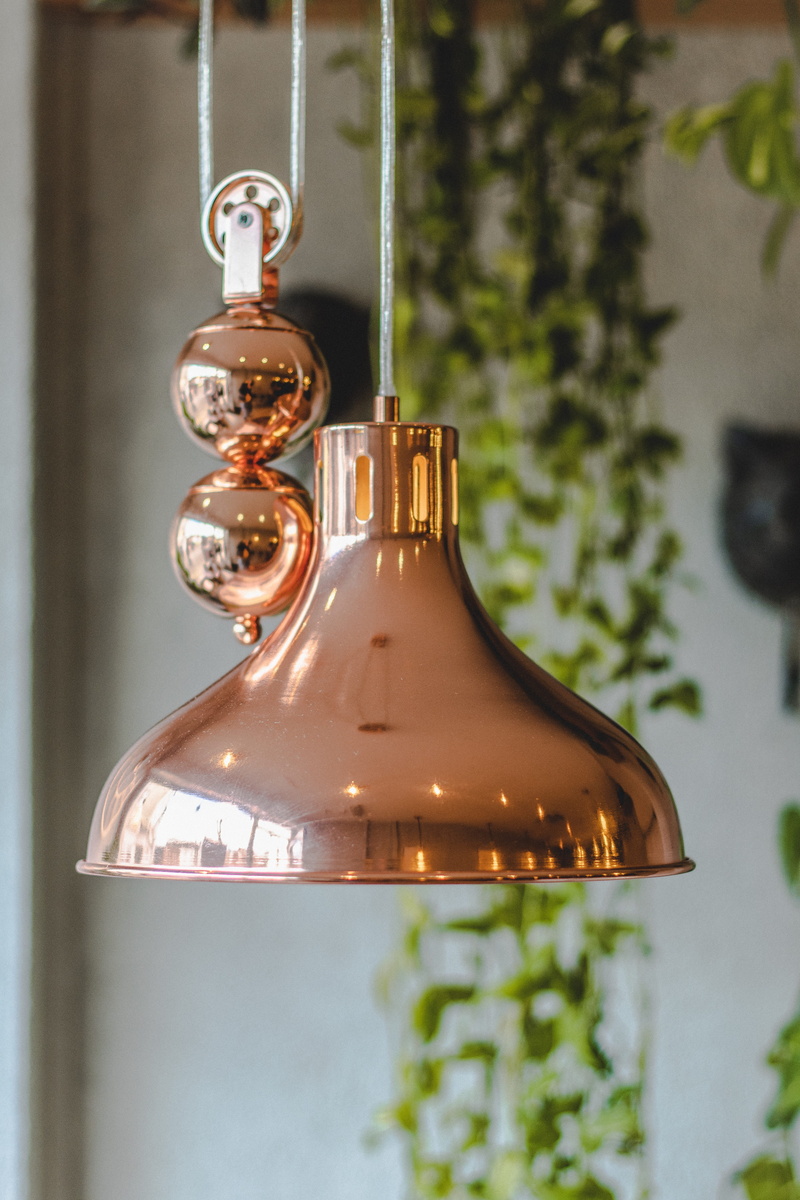 gold colored, pendant light, rose gold, interior, lamp, gold, light, cafe, coffee, york, lighting equipment, brown, reflection, fitting, container, electric lamp