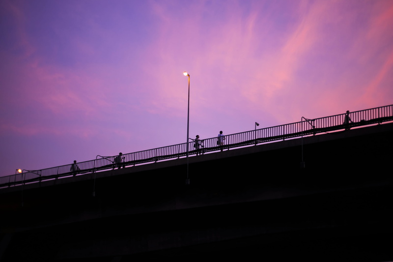vanilla sky, low angle view, outdoors, light, road, bridge, engineering, bridge - man made structure, architecture, street, 4K, sky, building, overpass